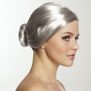 Old Lady Wig – Grey Bun Fancy Dress Costume Accessory The Party Hut | Balloons, Fancy Dress & Party Supplies Cheltenham