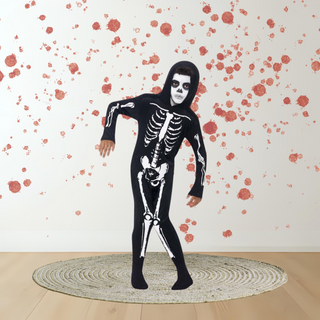 Kids’ Skeleton Bodysuit with Hood – Halloween Costume The Party Hut | Balloons, Fancy Dress & Party Supplies Cheltenham