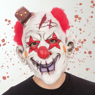 Horror Clown Mask with Mini Top Hat – Halloween Fancy Dress The Party Hut | Balloons, Fancy Dress & Party Supplies Cheltenham